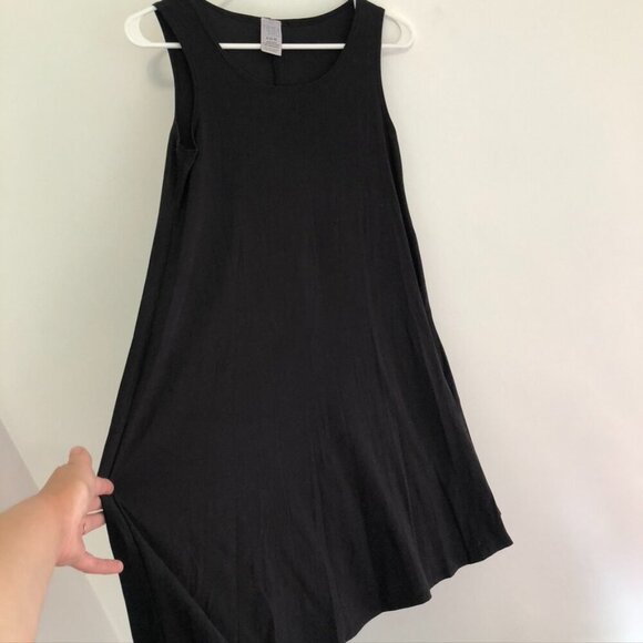 TIME AND TRU Sleeveless Knit Dress Solid Black Round Neck Short Mini Shift Small - Picture 8 of 13
